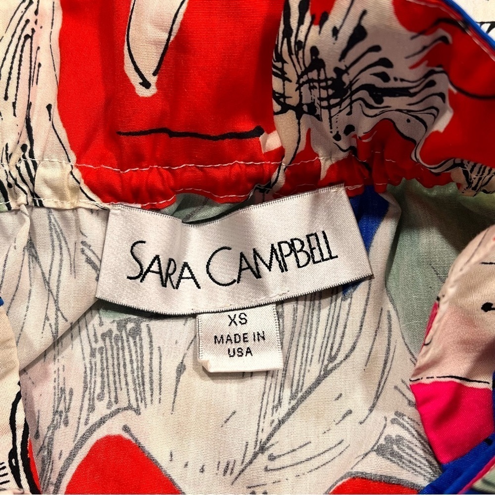 Sara Campbell Colorful Cotton Print Top Sz-XS - Picture 8 of 10